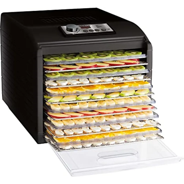 Dörrgerät für Lebensmittel, hohe Kapazität, 500 W, Schwarz