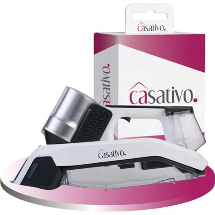 Casativo Kabelloser Profi Waschsauger 60W, Li-Ion-Akku für Polster, Textilien und Autositze, leistungsstarker Fleckenentferner mit zwei Bürsten-System