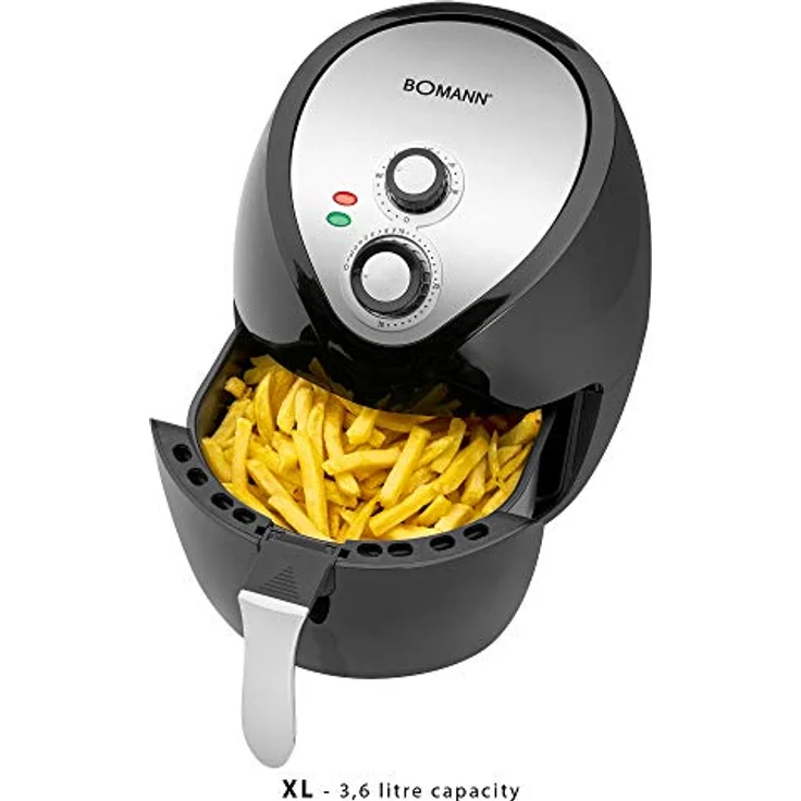 Bomann FR 6002 H CB Heißluft-Fritteuse, 3,6 L, stufenlos regelbarer Thermostat, 30-Minuten-Timer mit Endsignal, 2 Kontrolleuchten – Bild 4