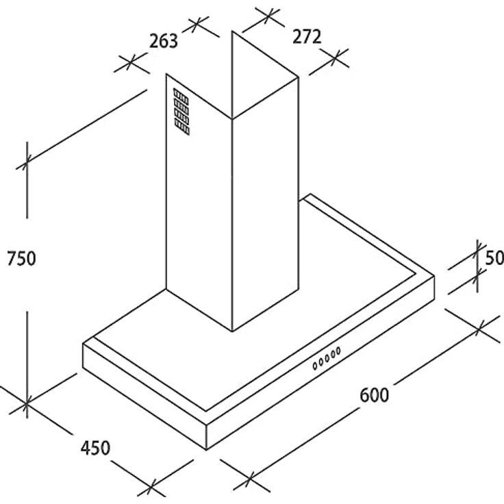 Candy CMB655XGG, 60 cm Konventionelle Dunstabzugshaube aus Edelstahl, 3 Leistungsstufen, geeignet für Abluft- und Umluftbetrieb mit LED-Beleuchtung – Bild 6