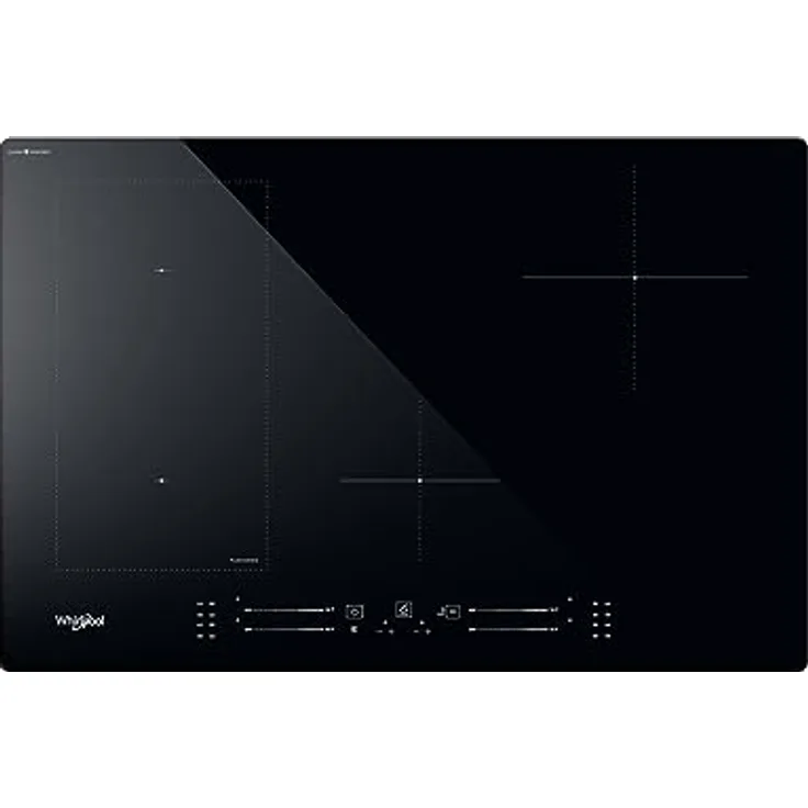 Whirlpool WL S2177 CPNE, Induktionskochfeld mit 4 Brennern, 77 cm, Glaskeramik, FlexiCook Technologie, schwarz