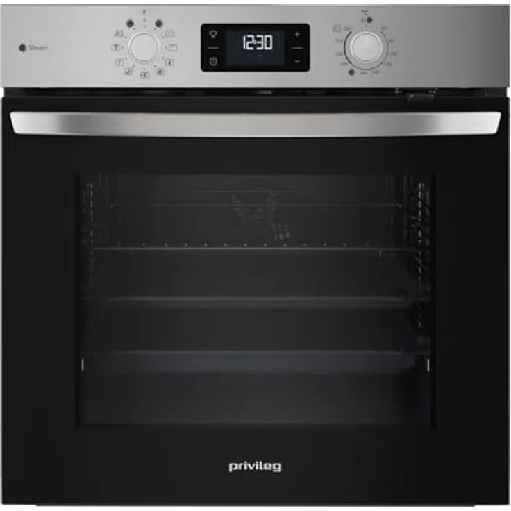 Privileg PBA2S85HU1I Einbau-Heissluftbackofen, 71l, 11 Funktionen, Hydrolyse & Dampffunktionen, Turn&Go, Multi-Level-Kochen, Schwarzglas – Bild 1