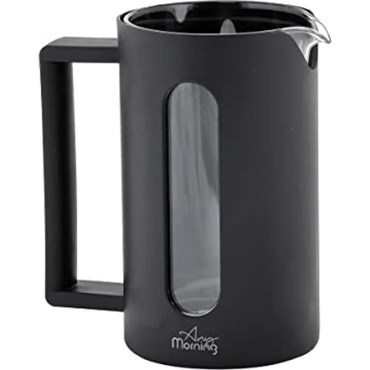 Any Morning French Press Kaffeemaschine | Borosilikatglas Heiß- und Kalt-Kaffeebereiter | Kaffee-Presse Edelstahlfilter | Langlebig | Hitzebeständig | Schwarz | 600 ML – Bild 5