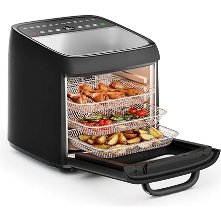 Princess Heißluftfritteuse Backofen Vision, 12,6 L, 1800 W, digitales Bedienfeld, multifunktionales Garen, leicht zu reinigen, Modell 182494