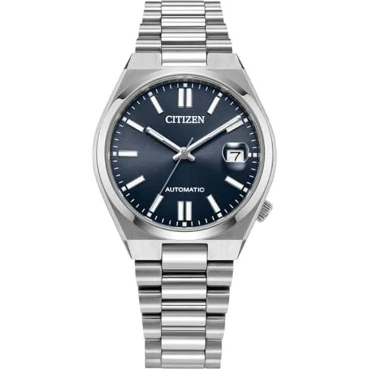 Citizen NJ0200-50M Tsuyosa Herrenuhr, Automatikwerk mit blauem Zifferblatt, Edelstahlgehäuse 37 mm, 5 ATM wasserdicht