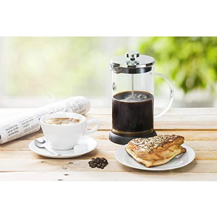 Coffee Fox French Press aus Glas Kaffeezubereiter Pressfilterkanne 1 Liter Kaffeebereiter Spülmaschinenfest – Bild 5