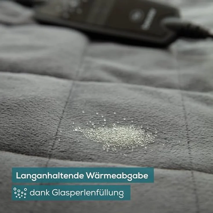Beurer HK 145 Cosy Weight Green Planet Gewichtsheizkissen, anschmiegsame Wärme mit Glasperlenfüllung, weiches Material aus recycelten Materialien, Schnellheizung, 60 x 30 cm – Bild 3