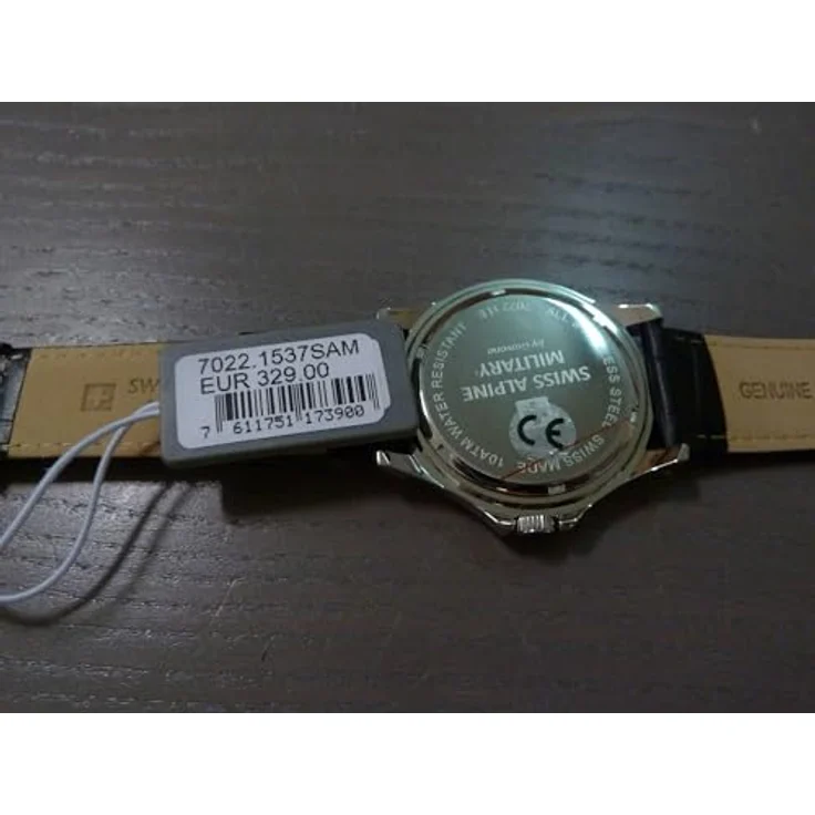 Swiss Alpine Military Herren Uhr 7022.1537SAM, Analog Quarz mit schwarzem Zifferblatt, Lederarmband und Datumsanzeige – Bild 4