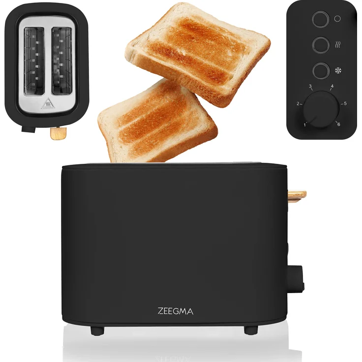 lionelo Toaster TOSTEE, 2 kurze Schlitze, 1500,00 W, Krümelfach/Auftau- & Aufwärmfunktion, weiß-schwarz – Bild 1