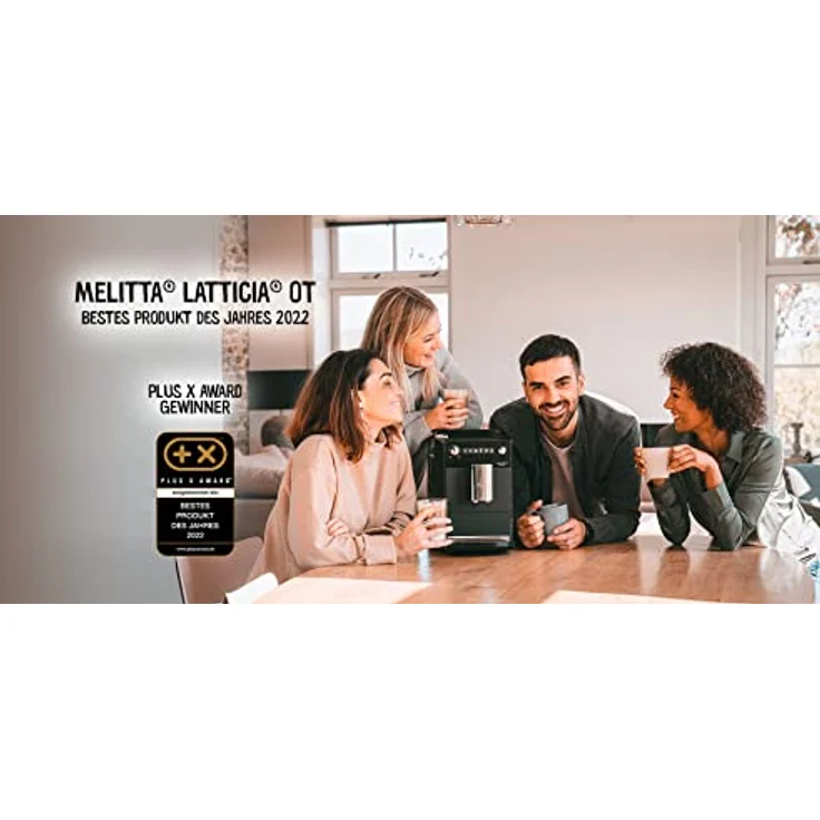 Melitta Latticia OT F300-101 Kaffeevollautomat mit LATTEperfection Milchsystem, flüsterleisem Mahlwerk, One Touch Funktion und XL Wassertank und – Bohnenbehälter,1,5l, silber, Silber/Schwarz – Bild 3