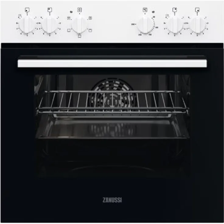 Zanussi ZOFEC0W2, Einbauherd mit 4 Kochzonen, Grill- und Umluftherd, weiß
