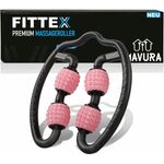 MAVURA FITTEX Massageroller 4in1 Muskel Massagegerät mit Griff, für Beine Arme Füße Nacken, Schwarz