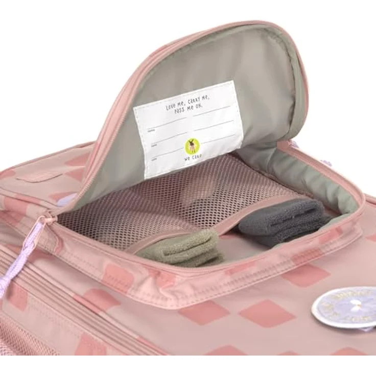 LÄSSIG Weichgepäck-Trolley, 2 Rollen, geometrisches Muster, 22 l Volumen, rosa – Bild 4