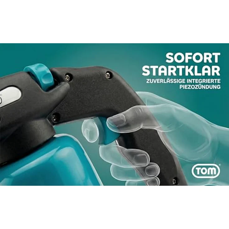TOM GB-190 Lötbrenner, leistungsstarker Flambierbrenner mit 1300°C, Piezozündung, 1300W, inkl. optional 4x 190g Gaskartuschen – Bild 8