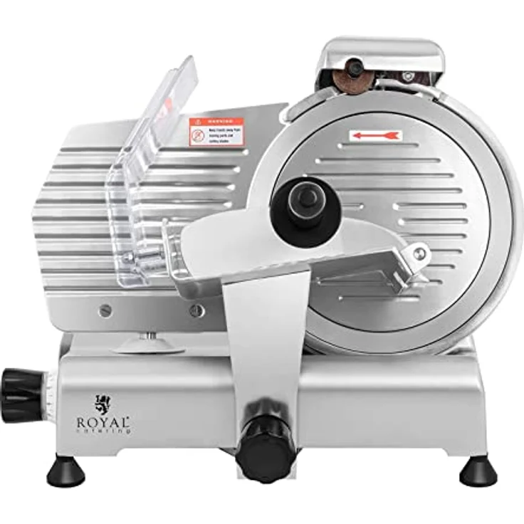 Royal Catering RCAM-250E Aufschnittmaschine Ø 250 mm Messerschärfer 0-8 mm Allesschneider 480 U/min Edelstahl Wurstschneidemaschine – Bild 5