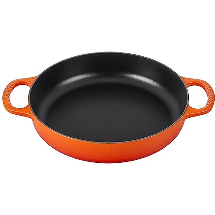 LE CREUSET Signature Gusseisen-Pfanne, 27,9 cm, Flamme - Emailliertes Gusseisen für hervorragende Wärmeverteilung und -speicherung – Bild 1