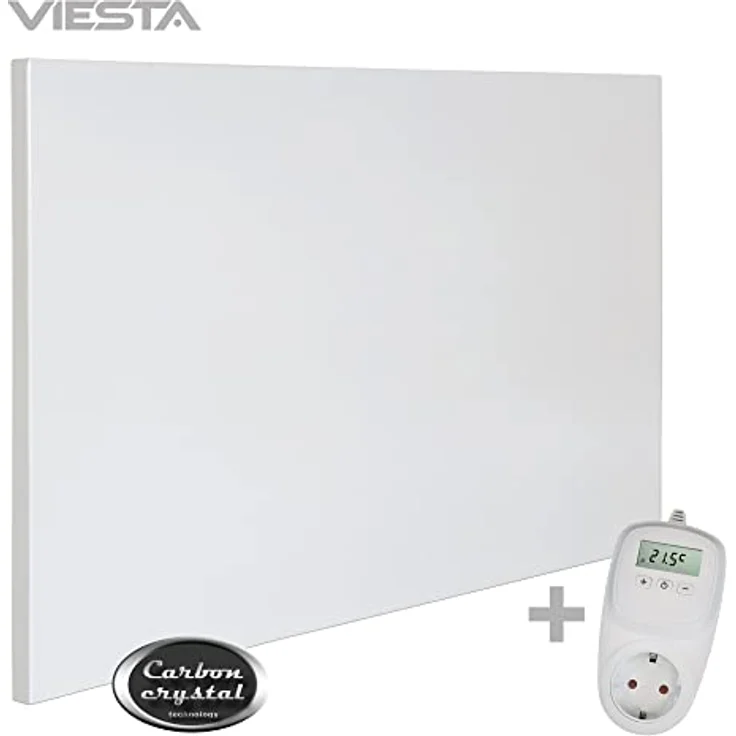 VIESTA H500 Infrarotheizung Heizpaneel 500W 45x90cm Carbon Crystal rahmenlos, Wand/Decke, IP20, TÜV/GS, Überhitzungsschutz, 100.000h, inkl. TH10 Plug-in Thermostat – Bild 2