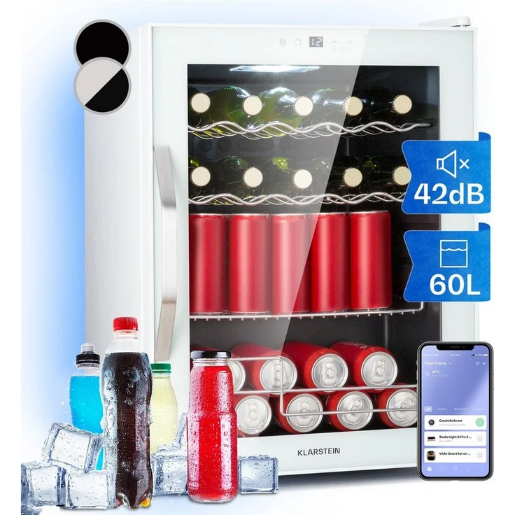 Klarstein Kühlschrank HEA-Coachella 60-wh - 60 Liter, WiFi-Funktion, Balanced Light Concept, Glastür
 – Bild 1