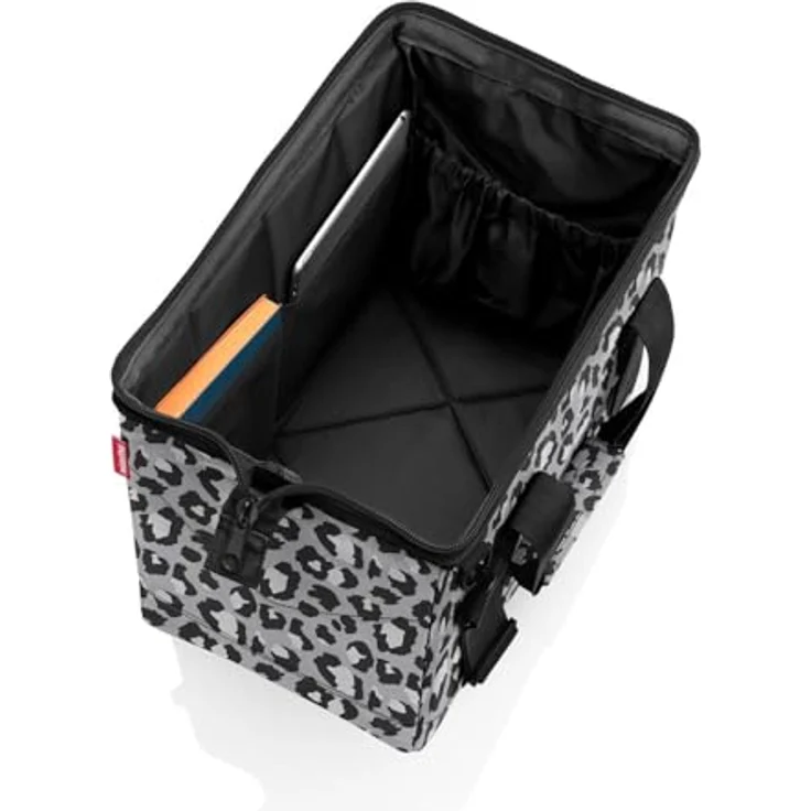 reisenthel Allrounder M Leo Nero, Handtasche mit Leopardenmuster, Schwarz, wasserabweisend, geräumig mit sechs Steckfächern, gepolsterte Tragegriffe und Schultergurt – Bild 2
