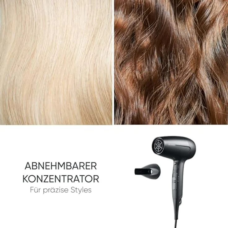SEVERIN Reise-Haartrockner HT 0159, kompakt und leistungsstark, faltbarer Griff, Dual Voltage, Kaltlufttaste, 1.600 Watt, schwarz – Bild 4