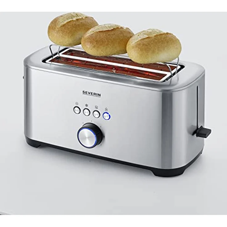 Severin AT 2512 2-Schlitz-Toaster, 1400W, 7 Bräunungsstufen, edelstahl – Bild 3