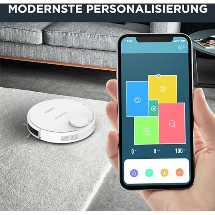 Rowenta RR7987 Xplorer S95 Total Care Connect Saugroboter, 120 min Akkubetrieb, 12.000 Pa Saugleistung, Lasernavigation, weiß – Bild 5