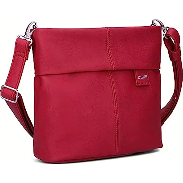 ZWEI Beuteltasche Mademoiselle M8, Umhängetasche aus pflegeleichtem Kunstleder, braun, mit Innenfächern und Handyfach – Bild 1