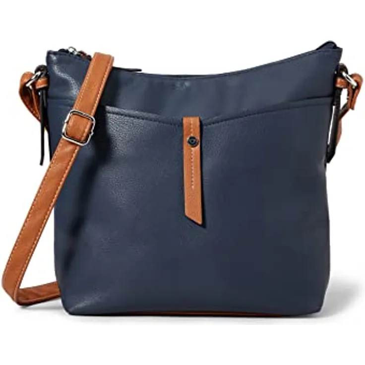 Tom Tailor Novara Umhängetasche, 28 cm, dunkelblaue Polyurethan-Tasche