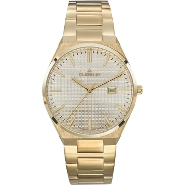 Dugena Herren-Armbanduhr Oslo, Quarz, Edelstahl, Mineralglas, wasserdicht, 10 bar, Gold – Bild 1