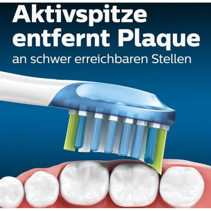 Philips Sonicare C3 Ersatzbürsten HX9044/17 Aufsteckbürste Premium Plaque Defence 10x mehr Plaqueentfernung 4er-Pack, weiß – Bild 3