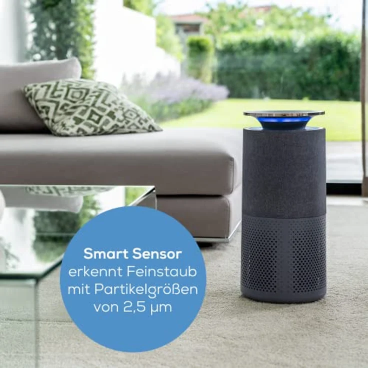 Beurer LR 401 Luftreiniger, Steuerung und Überwachung der Raumluft per App, dreischichtiges Filtersystem und zuschaltbares ultraviolettes Licht, für Räume bis 69m², mit Stoffbezug – Bild 5