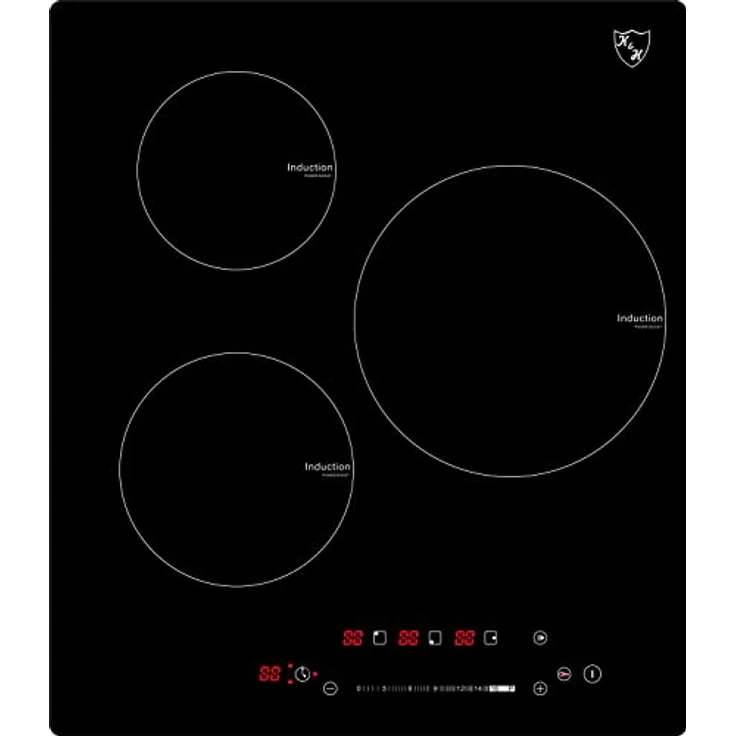 K&H 3 Zonen 45cm SLIDER Control Induktionskochfeld Autark Starkstrom-Kein Stecker Eingebaut 45-IN-5000SL, 5000 Watt Leistungsstark, Magnetisches Kochgeschirr geeignet, Umweltfreundlich, Designiert, Deutscher Qualitätshersteller