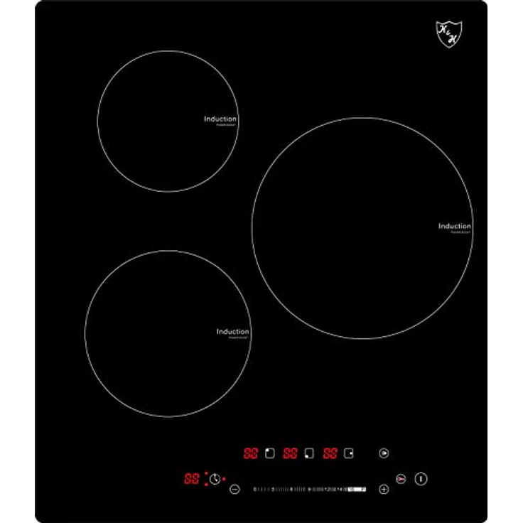 K&H 3 Zonen 45cm SLIDER Control Induktionskochfeld Autark Starkstrom-Kein Stecker Eingebaut 45-IN-5000SL, 5000 Watt Leistungsstark, Magnetisches Kochgeschirr geeignet, Umweltfreundlich, Designiert, Deutscher Qualitätshersteller – Bild 1