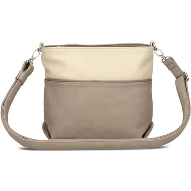 ZWEI Beuteltasche Jana J8, Umhängetasche aus weichem Kunstleder, schwarz, 27 x 10 x 23 cm – Bild 5