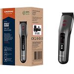 GRUNDIG ProClub MC 8030 Haar- und Bartschneider, mit BeardCare Sensor, Titanium Blades Technologie, 2 Kämme für unterschiedliche Schnittlängen, lange Laufzeit, Wet & Dry, Dunkles Mattchrom/Rot