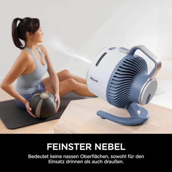 Shark FlexBreeze HydroGo, Starker Ventilator mit Sprühnebel für drinnen & draußen, leise, tragbar, kabellos und kabelgebunden, 5 Geschwindigkeiten, anthrazit, Modell FA050EUBL – Bild 3