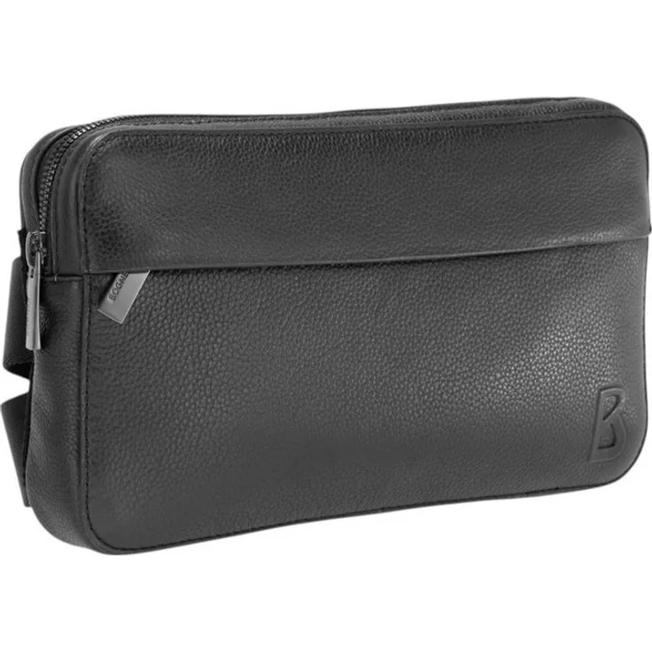 BOGNER Herren Hip Bag Kiroro Fabian, Reißverschluss, 100% Rindsleder, 130 cm Gurt, Schwarz