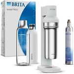 BRITA Wassersprudler sodaTRIO (weiß) inkl. 1x Glasflasche (1l), 1x isolierte Edelstahlflasche weiß (0,65l) & 1x BRITA CO2-Zylinder / macht aus Leitungswasser prickelndes Sprudelwasser zu Hause - Preisvergleich