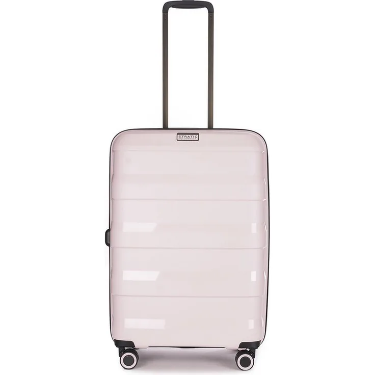 Stratic Trolley Straw + - Hartschalen Koffer M (65 cm), 4 Rollen, nachhaltig und erweiterbar, blau