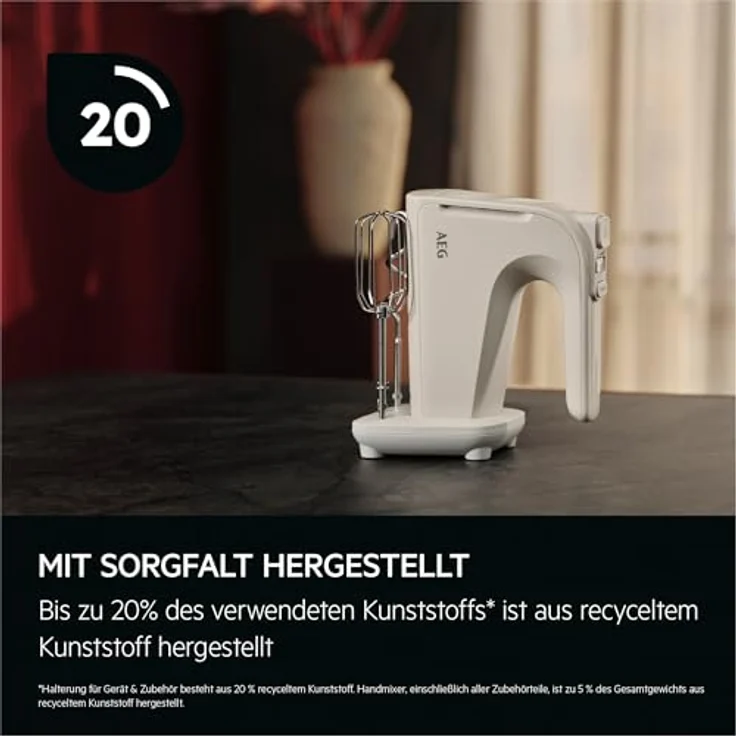 AEG AHM4W 3000 Series Handmixer – Leistungsstark, recycelter Kunststoff, kompakte Zubehörstation, ideal für traditionelle & pflanzliche Rezepte – Bild 6