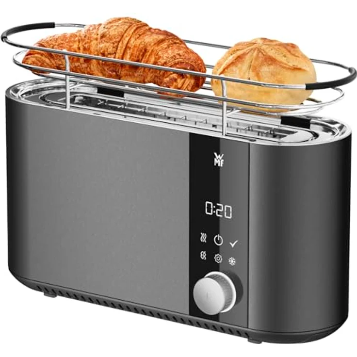 WMF Brötchen-Röstaufsatz Master, Edelstahl-Zubehör für WMF Master Langschlitztoaster mit Silikonfüßen und -griffen – Bild 3