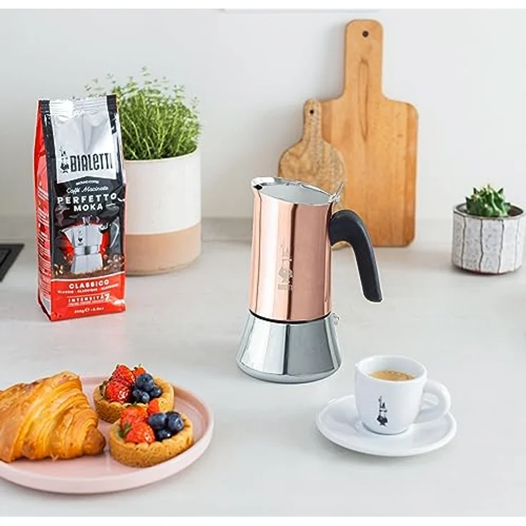 Bialetti Espressokocher New Venus für 2 Tassen, Espresso, Espressokanne, Kaffeebereiter, Edelstahl, Kupfer, 85 ml, 7282 – Bild 2
