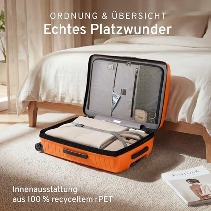Stratic Novium 4 Rollen Kabinentrolley S 55 cm mit Laptopfach und Dehnfalte, orange – Bild 5