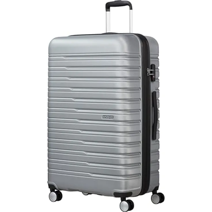 American Tourister Flashline 4 Rollen Trolley 78 cm, Silber (100 l, XL) - Robuster Trolley aus ABS mit TSA-Schloss