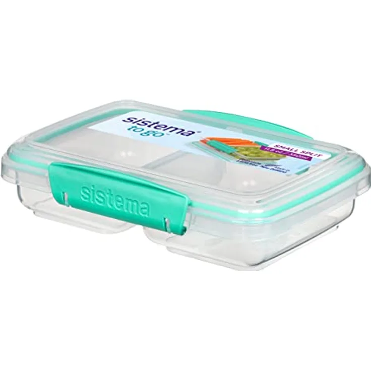 Sistema Kleiner Split TO GO Aufbewahrungsbehälter für Lebensmittel | 350 ml | Lunchbox mit Fächern | BPA-frei | verschiedene Farben
