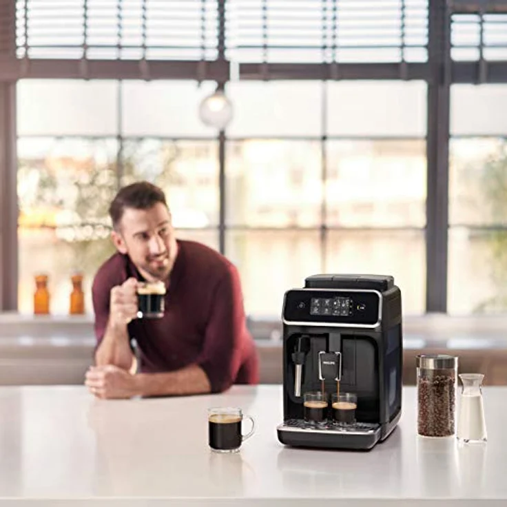 Philips 2200 Serie EP2221-40 Kaffeevollautomat mit integriertem Mahlwerk, 2 Kaffeespezialitäten, Schwarz-Klavierlack-schwarz – Bild 5