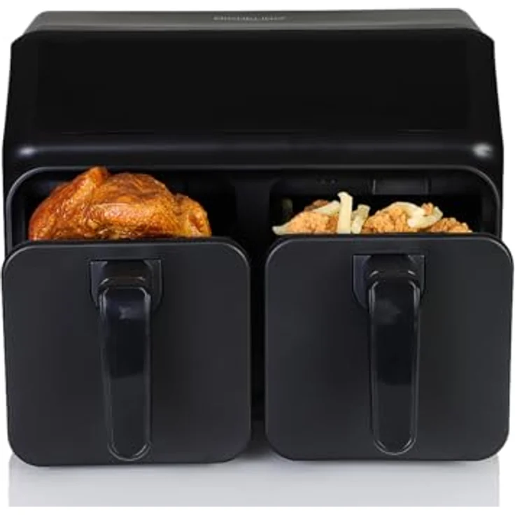 Michelino Heißluft Fritteuse 9 Liter I 4,5 L + 4,5 L I Doppel Heißluftfritteuse I doppelter Airfryer I Air Fryer I Touchscreen I Doppelkammer – Bild 3