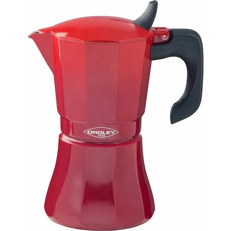 Oroley Espressokocher Oroley Petra, 6 Tassen Aluminium, rot, geeignet für alle Küchenarten
