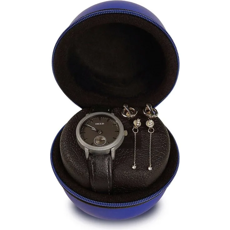 Boxy Uhrenetui 324172, Reiseetui für Armbanduhren bis max. Ø 50 mm, schwarz