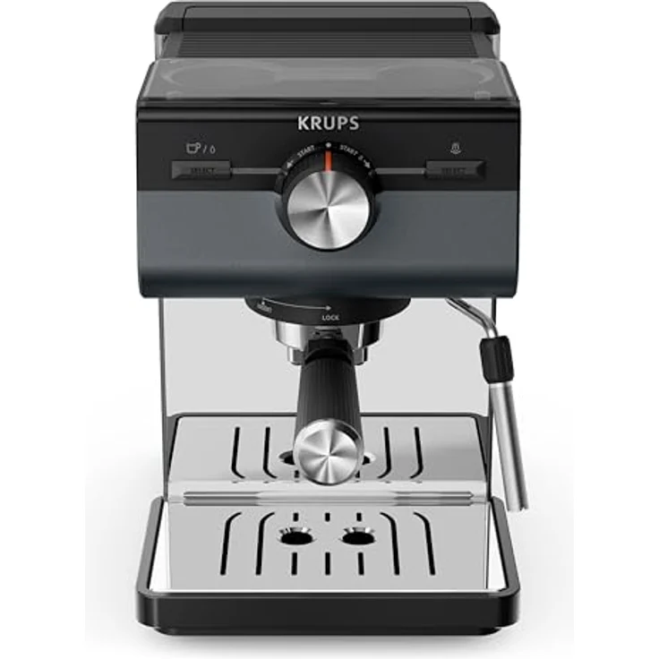 Krups Authentic+ Espresso-Siebträgermaschine, 15 bar, intuitive Bedienung, raffiniertes Design, Dampfdüse, Dark Silver/Edelstahl, XP384G10 – Bild 2